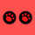 （04号）黑底红猫爪（一对