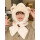 米白色-小熊 毛绒护耳帽+口罩