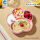 【2件套】单餐盘+吸管-樱花粉 猫
