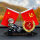 摩托骑手+圆形中国梦+红旗
