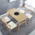 0.8米*1.4米黄木纹一桌4椅+电磁