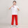 白色短袖+红色裤子(手工盘扣)