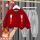 【加绒】红色卫衣E7+灰色裤福