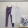 米白色短袖+暗紫长裤