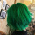 绿色(送褪色膏)自然黑发拍
