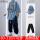 【套装】T132蓝色+纯黑长裤