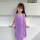 儿童菠萝格浴裙紫色+太阳花兜