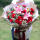 19朵红康乃馨+6朵粉百合花束