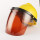 （茶色）面罩+一指键安全帽（黄色）