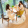 2棕木纹色椅+D60火锅方桌