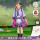 女童紫色:串珠头饰+连衣裙+包包