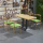 一桌4椅原木+绿垫