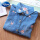 蓝色 领子猫咪刺绣棉衬衫