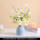 白色水仙雏菊+麻绳蓝花瓶
