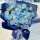 33朵碎冰蓝玫瑰花束
