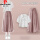 粉雪纺裤裙+白色衬衫【polo套装