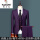 两扣白边-紫罗兰西服+西裤+衬衫+领带+皮带