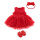 B红色裙子+鞋子+头花