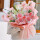 L款19枝粉色康乃馨2枝白百合花束