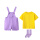 2208紫色背带裤+黄色短袖TI
