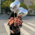 告白气球-25朵卡布奇诺玫瑰抱抱桶+气球