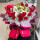19红玫瑰+6朵白百合花束