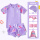 紫色枫叶五件套泳衣+泳帽+浮袖+