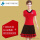 T1068大红短袖+6016黑裙