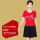 T1107大红短袖+纯黑裙