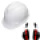 隔音耳罩安全帽（白色）
