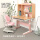105粉色桌+粉色U型椅