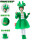 绿龙帽+连体裙+手套+脚套