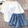 白色(折纸蓝字)+蓝裤