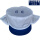 宝蓝色帽檐头顶网帽子白色
