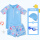 蓝色枫叶三件套【泳衣+泳帽+泳镜