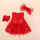 A红色裙子+袜子+头花