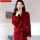 女袍-酒红浴袍Y712