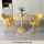 黄色2皮椅+60原木色圆桌