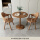 棕色2皮椅+60胡桃色圆桌