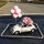 花朵小车粉白气球长垫