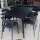 黑色6椅+150 80cm碳钢长桌