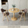 棕色2布椅+60原木色圆桌