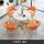 80仿石纹圆桌+四椅+橙色布