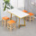 A款一桌四凳(金色V 字腿+橙色)