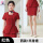 2066红色西装+361B红色短裙