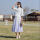 白上衣+紫色裙【套装】