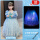 蓝裙+拖纱+发光裙撑