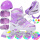 升级版紫色八轮全闪+安全帽+护