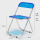椅子B透明蓝色+电镀腿