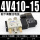 4V410-15+接头和消声器 亚德客原装